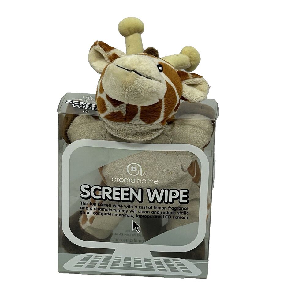 Giraffe Aroma Home Screen Wipe NIB Chamois Tummy Cleans LCD Laptops Fun Soft